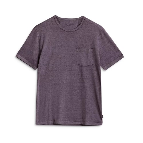 Camiseta John Varvatos Para Hombre Manga Corta Bond Burnout Bolsillo Crew Lavanda Seca - Imagen 6 de 7