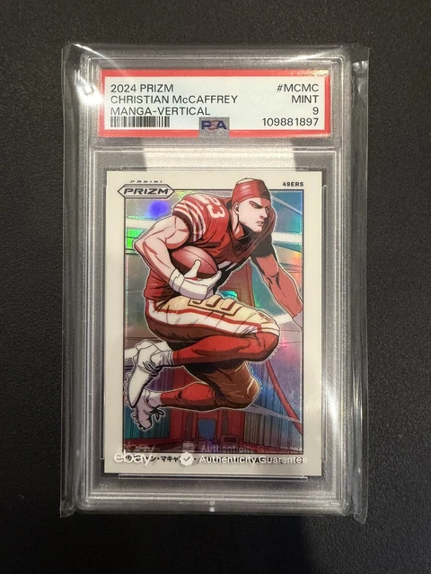 Panini 2024 Prizm Manga Vertical Insert Christian McCaffrey #M-CMC 49ers PSA 9
