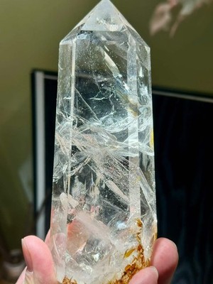 1.32LB Natural White Quartz Obelisk Energy Crystal Point Wand Reiki Decor