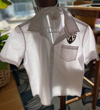 CRESPI Carmelite High School Boys White Cotton Uniform Shirt Size Y14 Youth