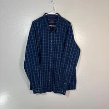 UNTUCKit Shirt Mens 3XL Tall Blue Corison Plaid Button Down Long Sleeve 40654