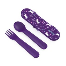 Bentgo Kids Utensil Set - Reusable Plastic Fork, Spoon Storage Case - BPA-Fr...