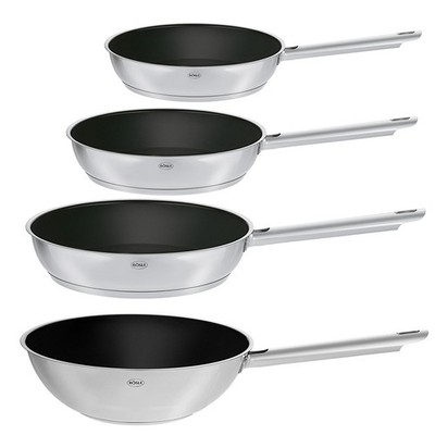 RÖSLE 4 tlg Pfannenset Bratpfanne Elegance 20/24/28cm und Wokpfanne