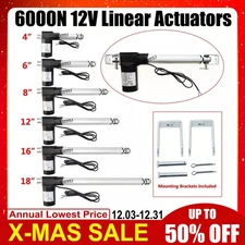12V Linear Actuator 6000N 1320lb Max Lift Heavy Duty Putter Motor W/ Brackets DO