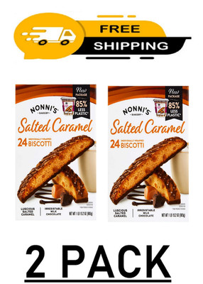 2 PACK - Nonni's Salted Caramel Biscotti 24 Ct - Total 48 Ct - FREE SHIPPING