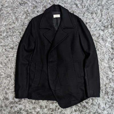 Sise Japanese Designer Wool Cashmere Asymmetric Pea Coat Jacket Mens Size 2