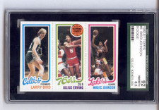 1980-81 Topps Larry Bird Magic Johnson Rookie RC w Dr J Erving SGC 92 NM-MT+ 8.5