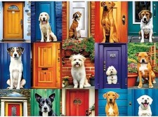 500 Piece Jigsaw Puzzle for Adults   Cute Dogs and Doors Design