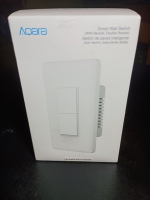 AQARA Smart Home Wall Switch With Neutral, Double Rocker - White NEW