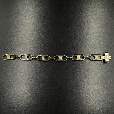 Celine Bracelet Triomphe Gold Engraved y2k Vintage Woman Gold Tone