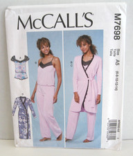 McCall's 7698 Very Easy Romper, Jumpsuit, Robes Belt Misses 6-14 Pattern Uncut