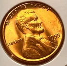 1955-S Lincoln Wheat Cent Penny GEM RED BU From an Original Bank Roll