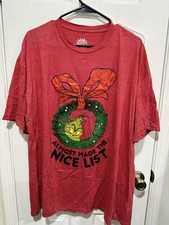 The Grinch Dr Seuss Christmas Red Graphic T-Shirt - Size XXL