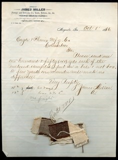 1886 AUGUSTA GA Letter to Largest Cotton/ Woolen Mill in the South w/ SAMPLES