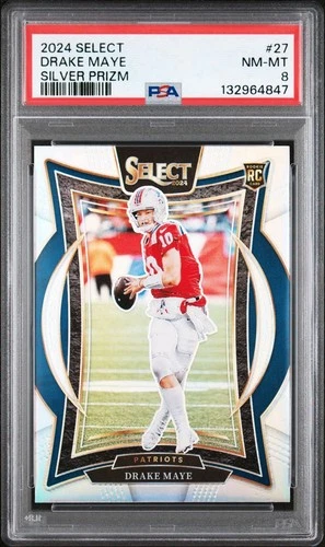 2024 PANINI SELECT SILVER PRIZM #27 DRAKE MAYE ROOKIE RC PSA 8