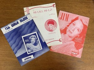 Lot~3 sheet music~Leslie Caron~Hi-Lili HiLo+Dinah Shore~I'll Walk Alone+Jim