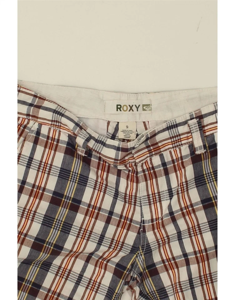 Pantalones Cortos Chinos ROXY Mujer US 9 Grandes W33 Algodón a Cuadros Multicolor CL34 Foto 3 de 3
