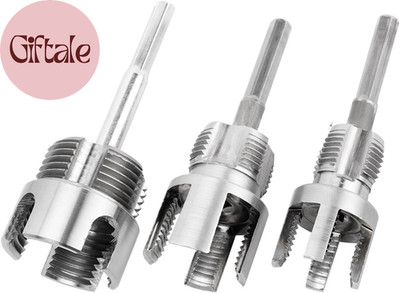 3Pcs Pipe Thread Cutting Tool, Integrated Internal & External Pipe Threading Too