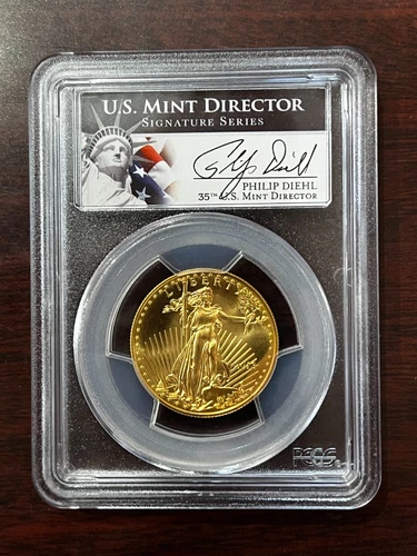 2013 GOLD AMERICAN EAGLE $25 DIEHL SIGNED COIN 1/2 OZ PCGS MS 70