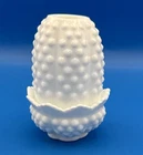 Classic White Milk Glass Hobnail 2 Piece Vintage Fairy Lamp Tea Light Holder