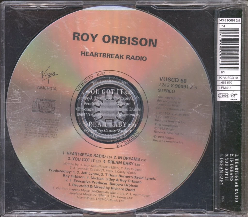 Roy Orbison Heartbreak Radio CD Europa Virgin Amerika 1992 Single VUSCD68 - Bild 2 von 2