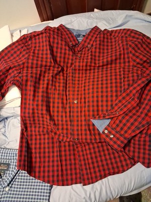 George Classic Fit Men's Black Plaid Long Sleeve Button Down Shirt 2XL  (50-52)
