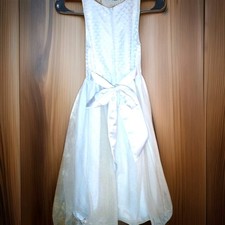 Girls Dresses Formal Blue Waist Sash Bow Flower Girl Wedding Balletcore Sz 5