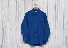 Pierre Cardin dress shirt mens size 16.5 32/33 button up long sleeve solid blue