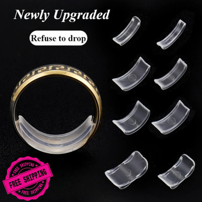 8 Pcs Silicone Ring Size Adjuster Resizer Reducer Invisible Guard Loose Rings.