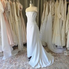 Jessica McClintock Vintage Y2K Corset 2 Piece Wedding Dress Size 6 S White Satin