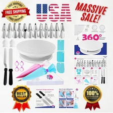 88-Piece Cake Decorating Set – Includes Turntable & Piping Tools