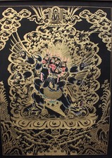 Black Heruka Thangka Painting 57x45 CM