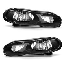 for 1998 1999 2000 2001 2002 Chevy Camaro Headlight Assembly Clear Lens Black Ho