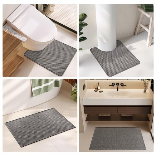 Bathroom Rugs Non Slip Washable, Super Absorbent Thin Bath Mat Small Quick Dr... - Picture 7 of 8