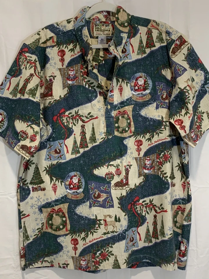 REYN SPOONER Men's Holiday Christmas Size-XL Hawaii Mele Kalikimaka - Image 4 of 4