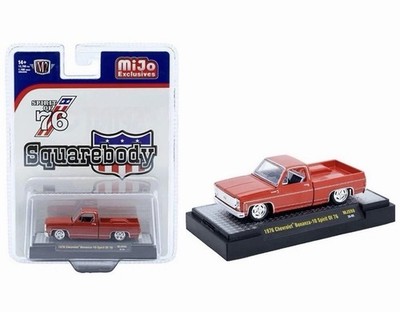 M2 1:64 1976 Chevrolet Silverado Bonanza-10 SPIRIT OF 76 Squarebody Red MJS98-6B