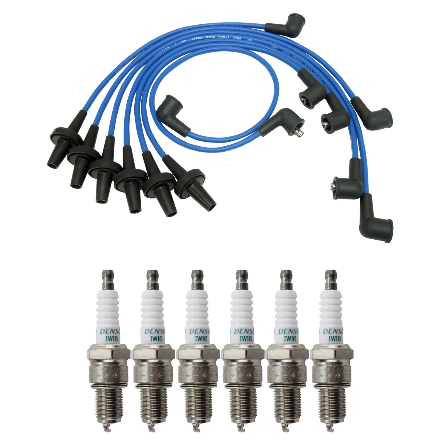 NGK Wire Set  Denso 6 Iridium Power Spark Plug Kit for Ambassador Hornet CJ5 L6