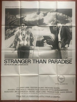 Poster STRANGER THAN PARADISE John Lurie JIM JARMUSCH 120x160Cm 1984
