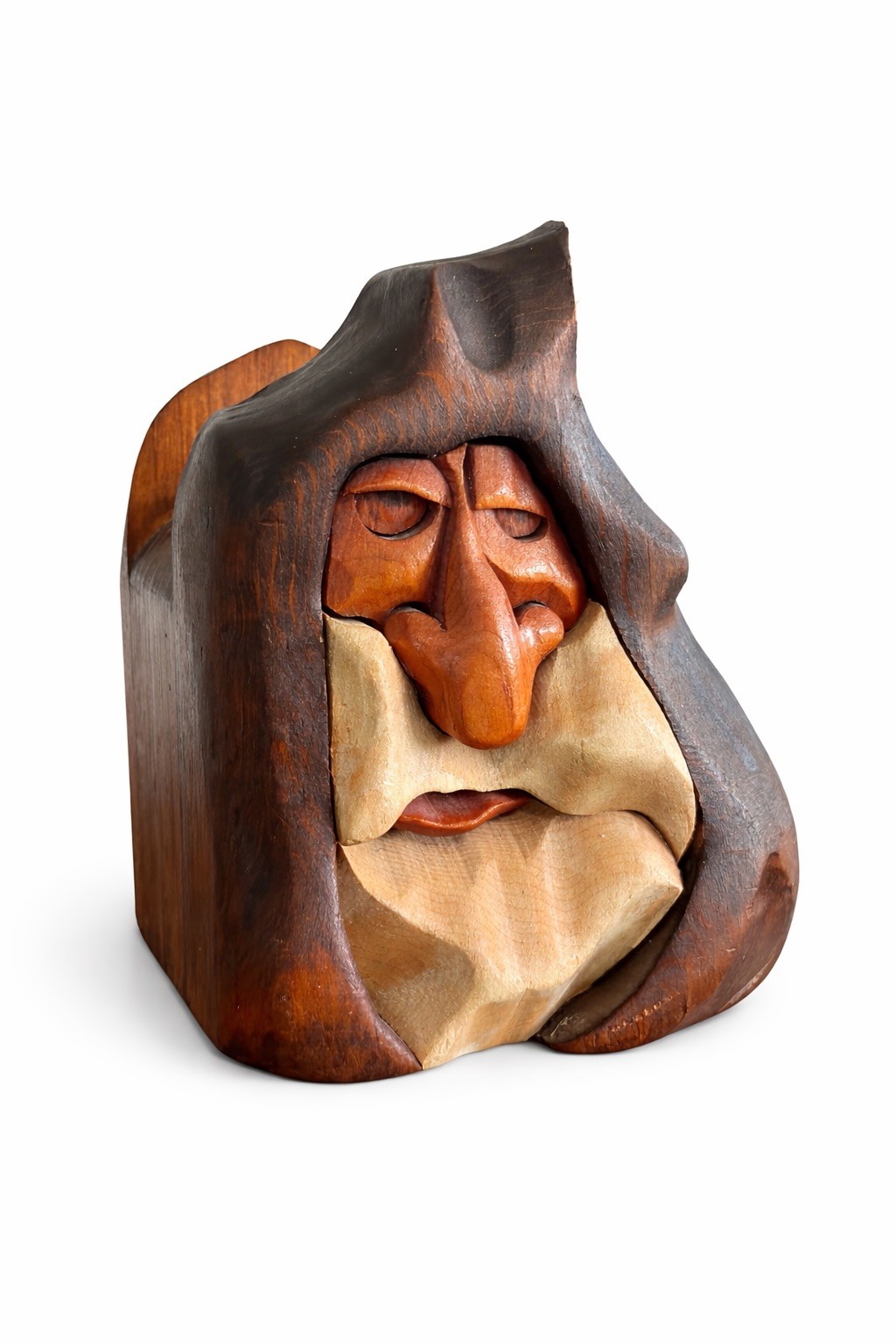 Holder Box Wizard Old Man Face Sculpture