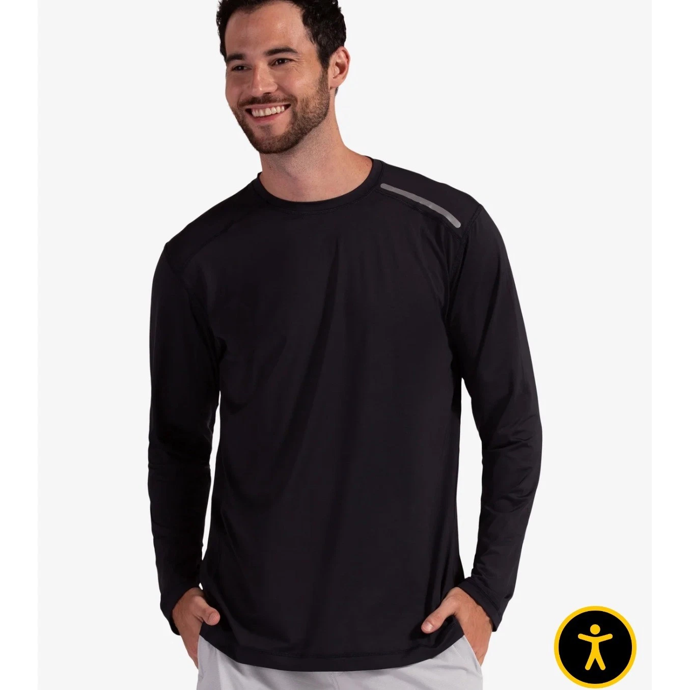 BloqUV Mens XL Long Sleeve UV Sun Protection Athletic Shirt Black NWT