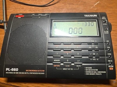 TECSUN PL-660 (Schwarz) FM/LW/MW/SW/AIR Airband BCL Radio Gebraucht