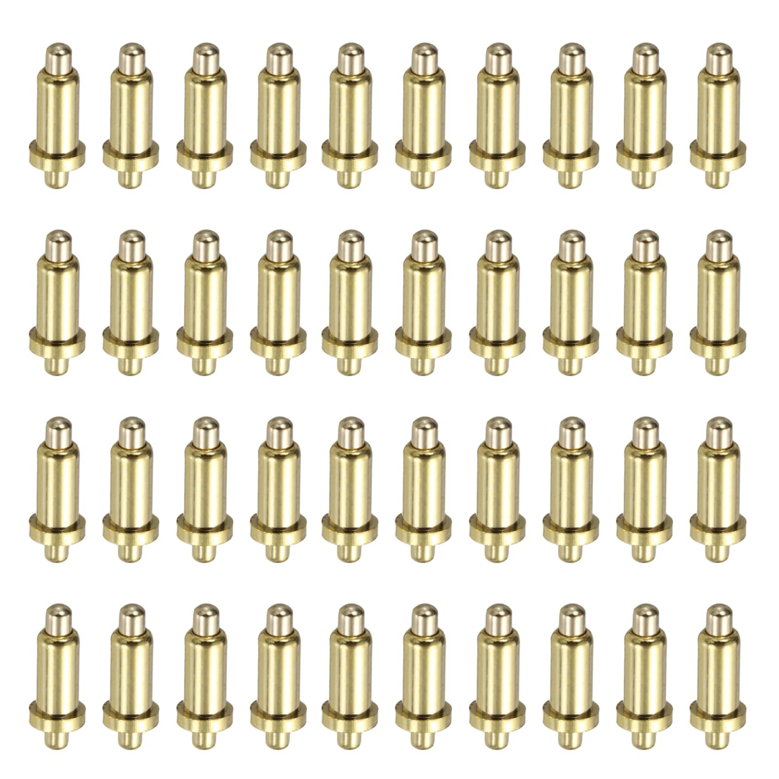 MECCANIXITY 40Pcs 6mm Gold Plated Spring Loaded PogoPins, Copper Header Thimb...