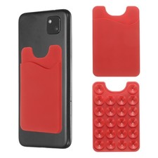 2 Pack Suction Phone Card Holder, Suction Cup Phone Grip, Wine Red