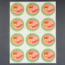 Vintage TREND Stinky Stickers Scratch  Sniff PEACH Matte Sheet - No TM