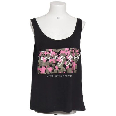 Pep & Co, Tank­top, Größe: XL, Schwarz/Pink/Grün, Baumwolle, Print, Damen #0Nw