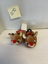 Rudolph The Red Nosed Reindeer Official Licensed Size 2 Youth Slippers Brown NWT
