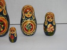 RUSSIAN HAND PAINTED FLORAL DESIGN RUSSIAN NESTING DOLL