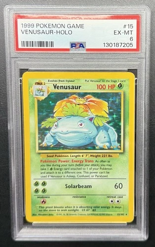 1999 POKEMON BASE SET #15 VENUSAUR HOLO PSA 6