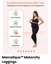 Mamafique Maternity Leggings Black XL New
