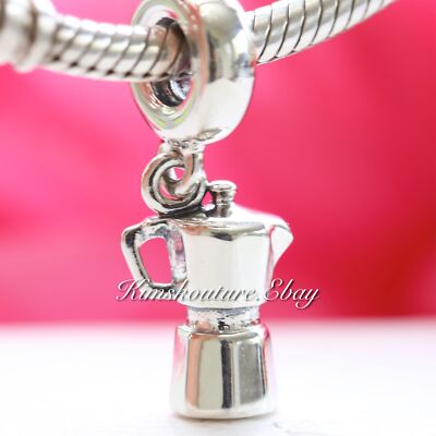 Authentic Pandora Sterling Silver Pendant Charm Coffee Lovers